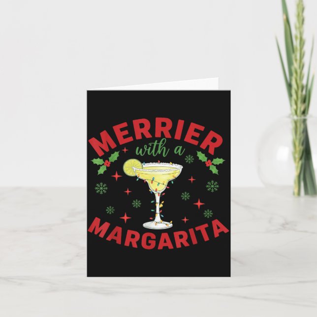 Merrier With A Margarita Christmas  Karte (Vorderseite)