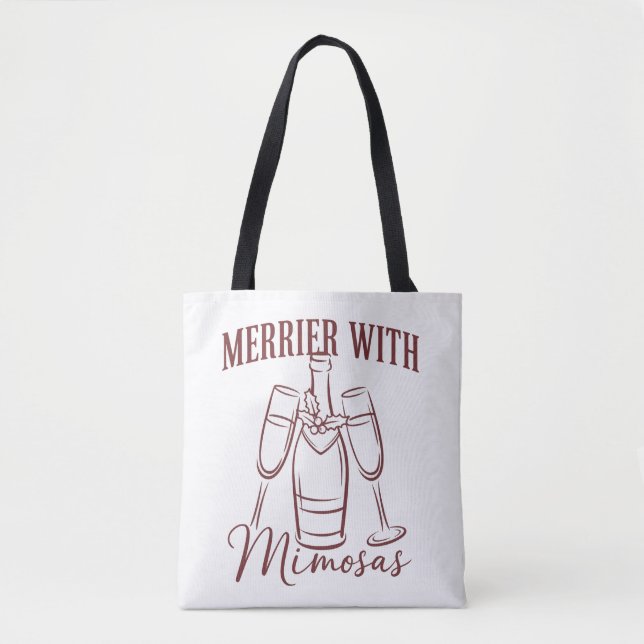 Merrier with Mimosas Christmas Prosecco Wine Party (Vorderseite)