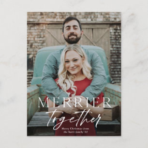 Merrier zusammen blumenvolles Foto Frohe Weihnacht Feiertagspostkarte