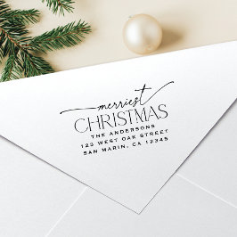 Merriest Christmas Elegant Holiday Return Address Permastempel