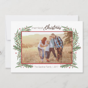 Merriest Christmas Holly Card Feiertagskarte