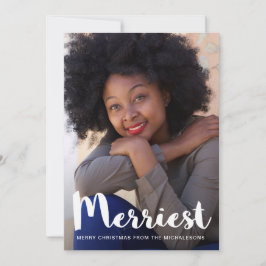 Merriest Christmas Rustic Green Botanic Feiertagskarte