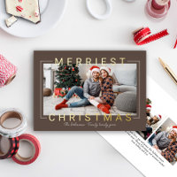 Merriest Modern Gold Text Brown Foto
