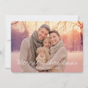 Merriest Script Christmas Foto Card Ankündigung