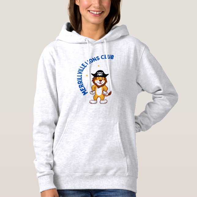 Merrillville Lions Club mit Pirate Lion & 2 Sterne Hoodie (Vorderseite)