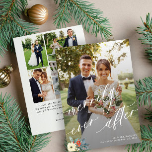 Merrily immer nach der Hochzeit danke Ihnen Multi- Feiertagskarte