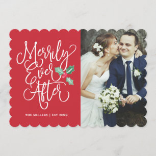 Merrily immer nach Hochzeitstag/Danke Foto Einladung