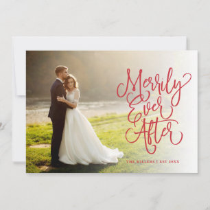 Merrily immer nach Hochzeitstag Volles Foto Feiertagskarte