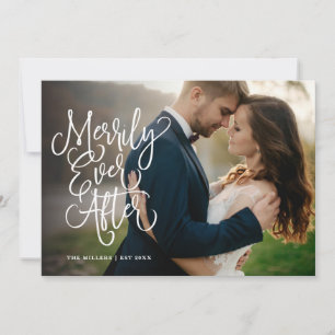 Merrily immer nach Hochzeitstag Volles Foto Feiertagskarte