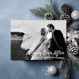 Merrily immer nach neuem Holiday Foto Card Feiertagskarte