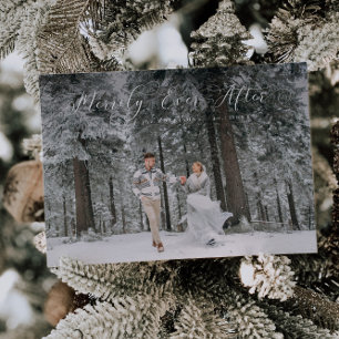 Merrily je nach Hochzeitüberschuss Foto Feiertagskarte
