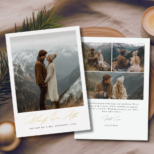 Merrily jemals nach Hochzeit Weihnachts-Foto Gold Folien Feiertagskarte