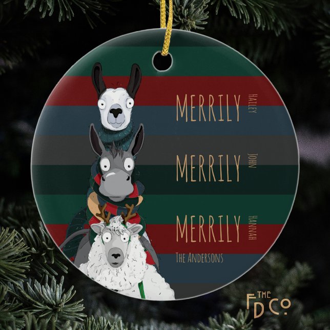 Merrily Merrily Merrily Funny Personalisiert Keramik Ornament (Von Creator hochgeladen)