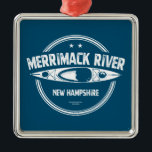 Merrimack River New Hampshire Kayak Ornament Aus Metall<br><div class="desc">Der Merrimack beginnt im Zentrum von New Hampshire und windet sich 185 km südlich zum Atlantischen Ozean in Newburyport,  Massachusetts,  und bietet unzählige Möglichkeiten zum Kajak und Paddeln.</div>