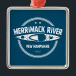 Merrimack River New Hampshire Kayak Ornament Aus Metall<br><div class="desc">Der Merrimack beginnt im Zentrum von New Hampshire und windet sich 185 km südlich zum Atlantischen Ozean in Newburyport,  Massachusetts,  und bietet unzählige Möglichkeiten zum Kajak und Paddeln.</div>