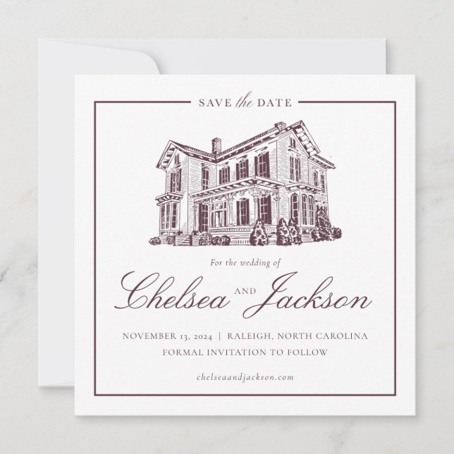 Merrimon-Wynne House Sketch Save the Date (Vorderseite)