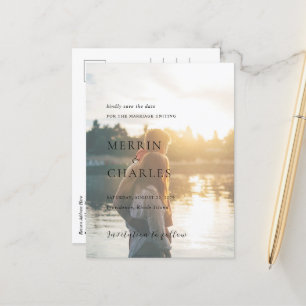 Merrin Foto Elegant Wedding Save the Date Ankündigungspostkarte