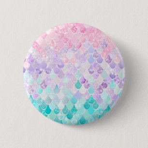 Merrmaid stuft Muster, das Pastellrosa ein, lila, Button