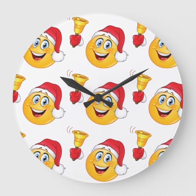 MERRRRY CHRISTMAS MIT SANTA EMOJI KLICK GROßE WANDUHR (Vorderseite)
