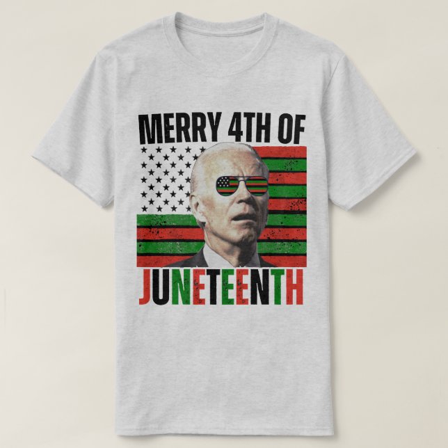 Merry 4. Juni Funny Biden Face T-Shirt (Design vorne)