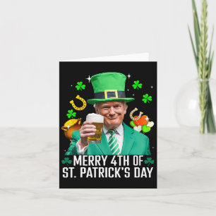 Merry 4th of St Patrick's Day Funny Trump Leprecha Karte