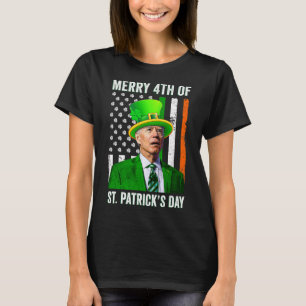 Merry 4th of St Patrick's Day Joe Biden Leprechaun T-Shirt