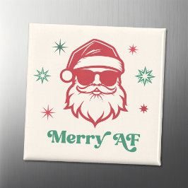 Merry AF cooler Weihnachtsmann in Sonnenbrille Ret Magnet