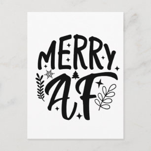 Merry Af Funny Christmas Snowflake Xmas Ankündigungspostkarte