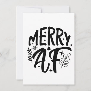 Merry Af Funny Christmas Snowflake Xmas Einladung