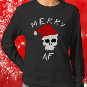 Merry AF Funny Christmas Weihnachten Weihnachten D T-Shirt