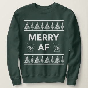 Merry AF Funny Christmas Weihnachts Geschenk Idee Sweatshirt
