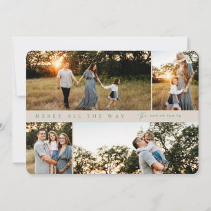 Merry All the way 4-Foto Weihnachtskarte Feiertagskarte