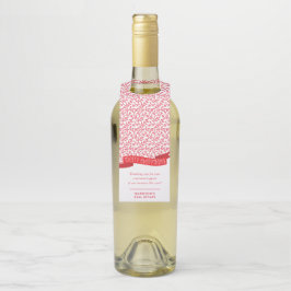 MERRY ALLES BANNER Modernes Blattmuster rot Flaschenanhänger