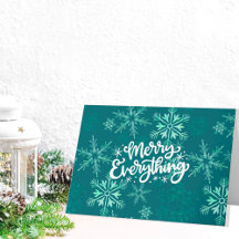 Merry alles Calligrafy Green Snowflake