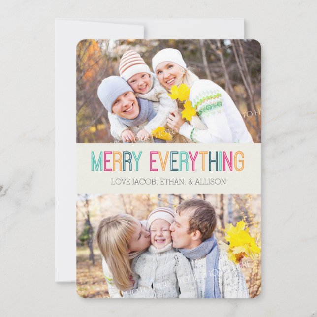Merry alles Foto Card farbig Feiertagskarte (Vorderseite)