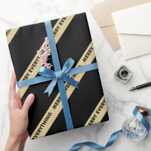 Merry Alles Imitate Gold Glitzer Streifen Urlaub Geschenkpapier