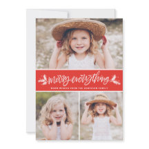 Merry alles Pine Branches Red Foto Collage