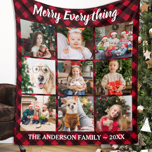 Merry alles Red Buffalo Kariert 9 Foto Collage Fleecedecke