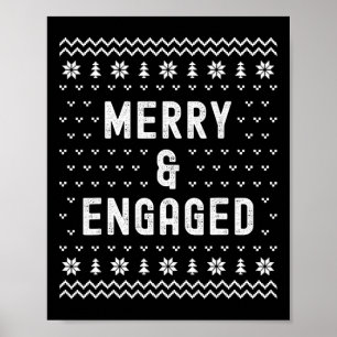 Merry & Ankündigung Verlobter Weihnachts-Verlo Poster