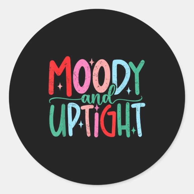 Merry &amp; Bright Moody &amp; Uptight Matching Co Runder Aufkleber (Vorderseite)