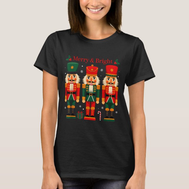 Merry &amp; Bright Nutcracker Christmas Ballet Dan T-Shirt (Vorderseite)