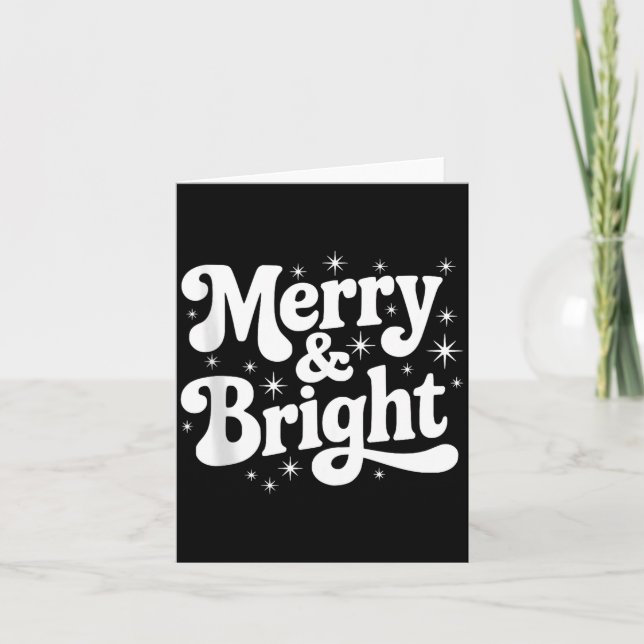 Merry &amp; Bright Retro Christmas Groovy Holiday  Karte (Vorderseite)