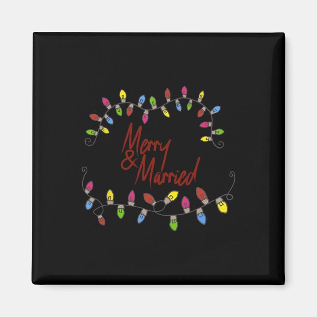 Merry &Amp; Verheiratetes erstes Weihnachtspasscou Magnet (Vorne)