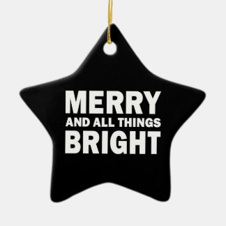 Merry and All Things Bright Modern Black Star Keramik Ornament