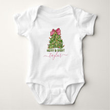 Merry and Bright Baby Name Custom Weihnachtsbaum