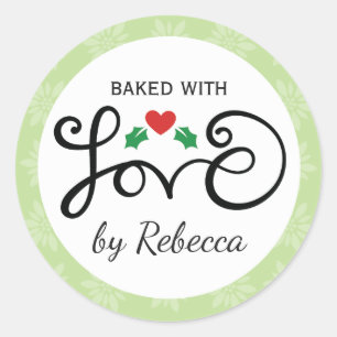 Merry and Bright baked with love stickers