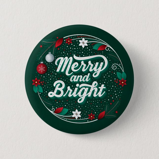 Merry and Bright / Button Pinback (Vorderseite)