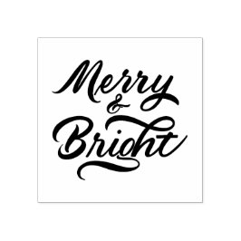 Merry and Bright Calligraphy Gummistempel