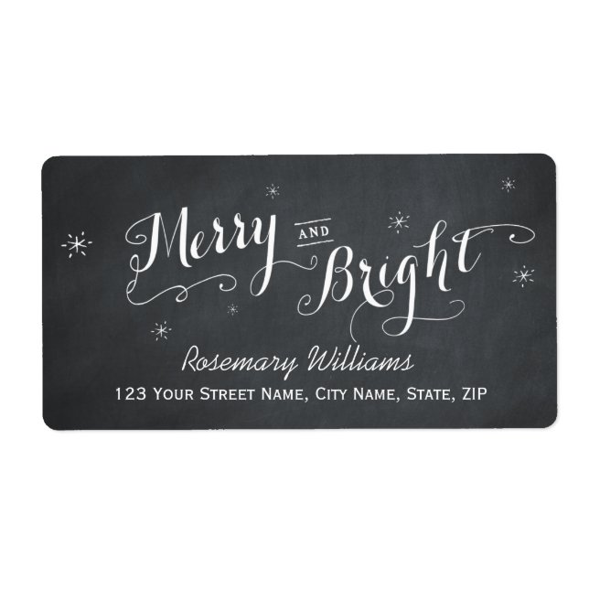 Merry and Bright - Chalkboard Shipping Labels (Vorne)