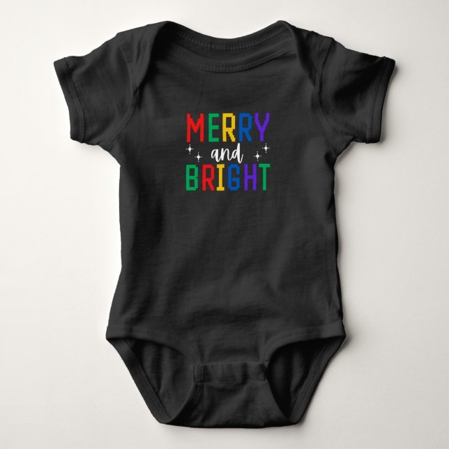 Merry And Bright Christmas Baby Strampler (Vorderseite)
